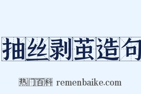 抽丝剥茧造句是什么意思的图片